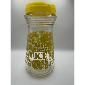 Vintage Anchor Hocking Lemonade Juice Carafe with Yellow Lid